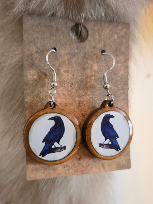 Korppi-korvakorut (koivu&epoksi)