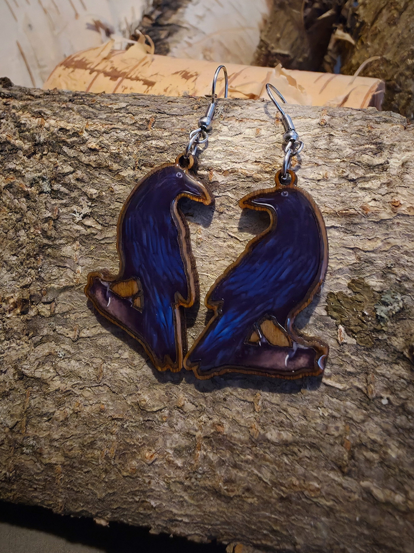 Korppi-korvakorut 2.0 (koivu&epoksi)