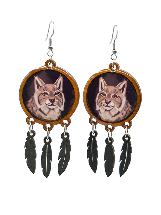 Suuret korvakorut (puu&epoksi) Vioris - käsintehdyt korut ja tuotteet