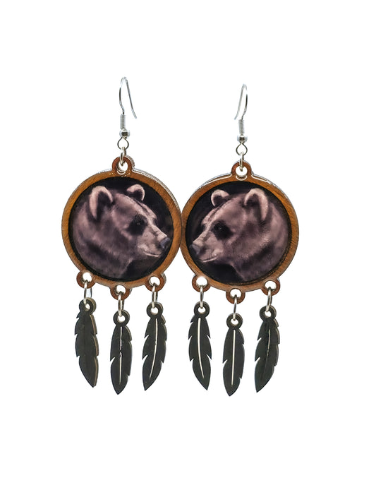 Suuret korvakorut (puu&epoksi) Vioris - käsintehdyt korut ja tuotteet