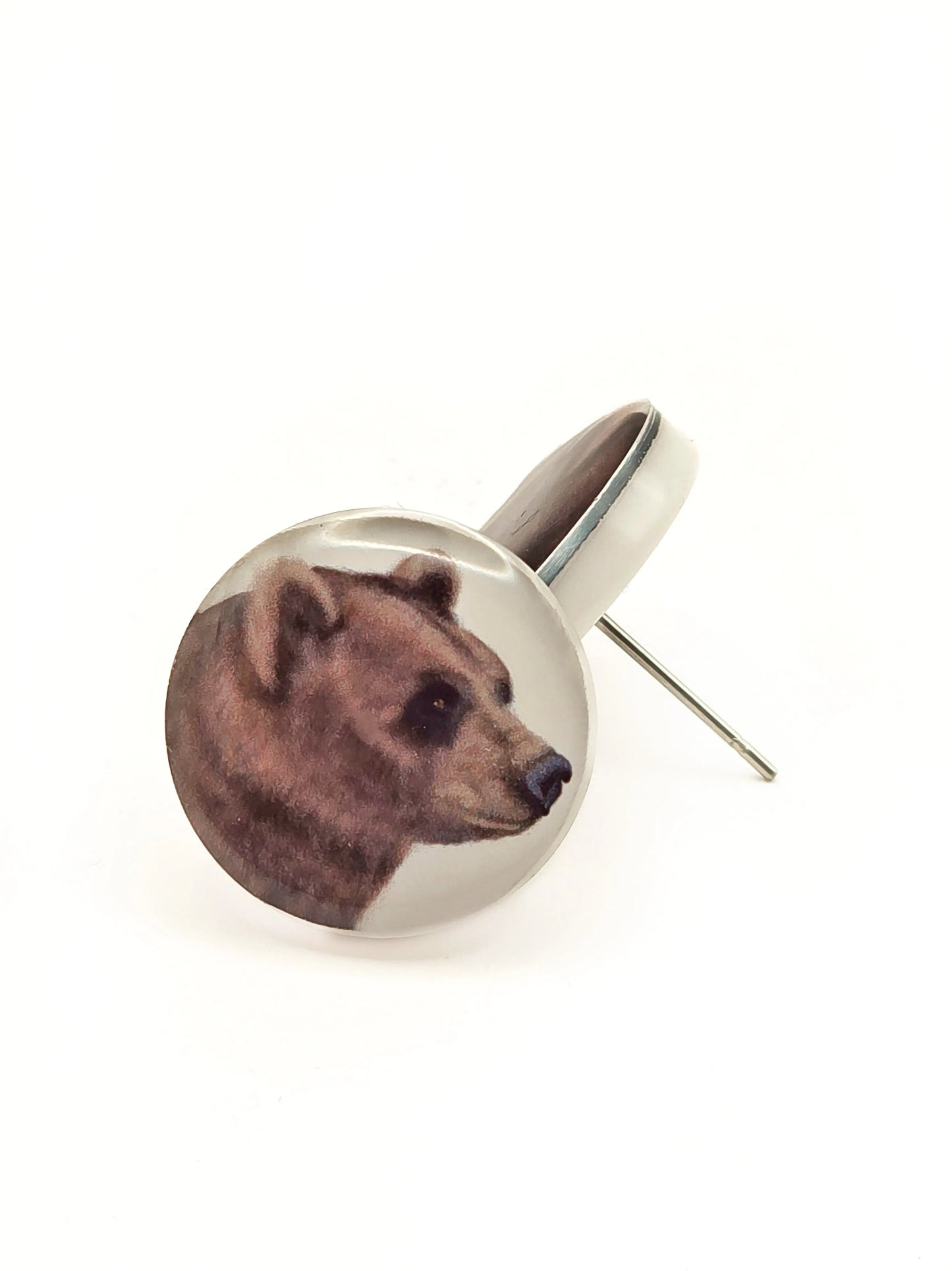 Karhu-nappikorvakorut (epoksi) Vioris - käsintehdyt korut ja tuotteet