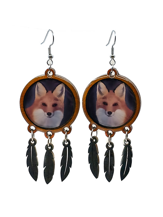 Suuret korvakorut (puu&epoksi) Vioris - käsintehdyt korut ja tuotteet