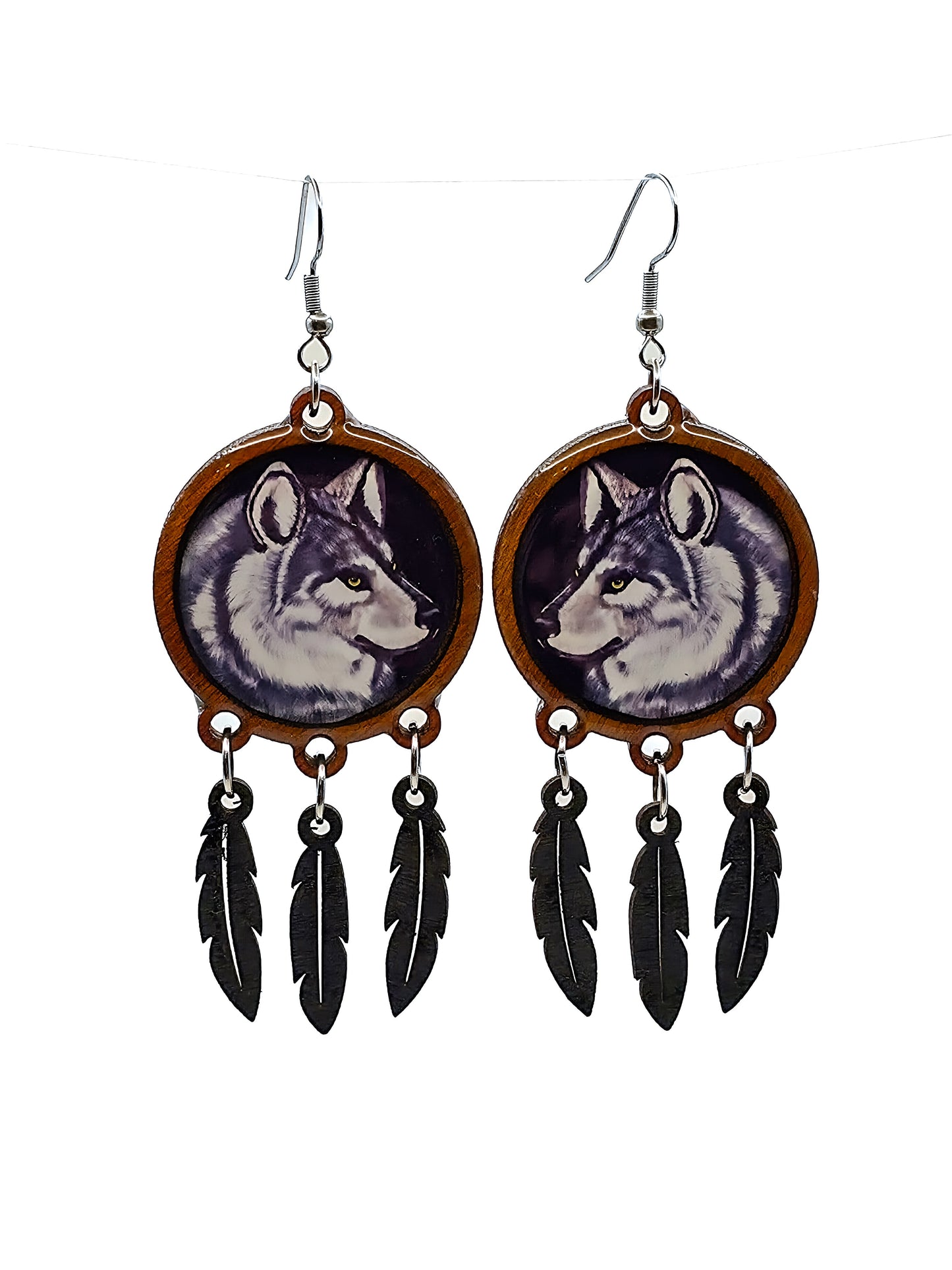 Suuret korvakorut (puu&epoksi) Vioris - käsintehdyt korut ja tuotteet