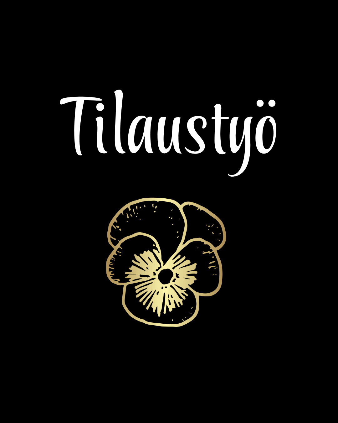 Tilaustyö customization logo with flower illustration