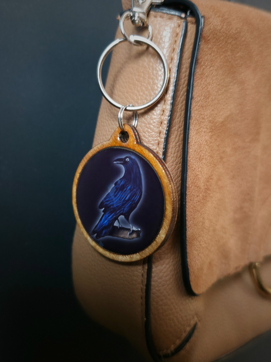 Korppi-avaimenperä (koivu&epoksi)