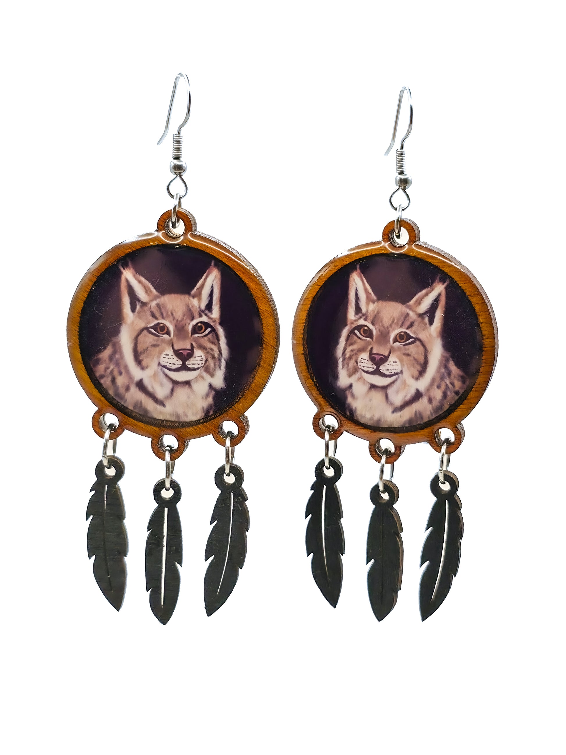 Suuret korvakorut (puu&epoksi) Vioris - käsintehdyt korut ja tuotteet