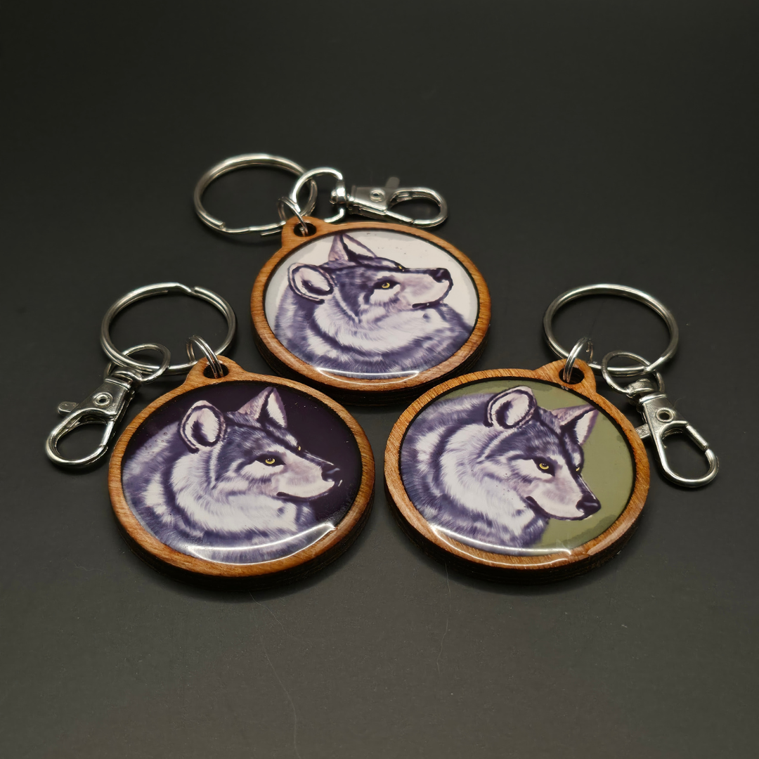 Avaimenperät epoksia ja koivua