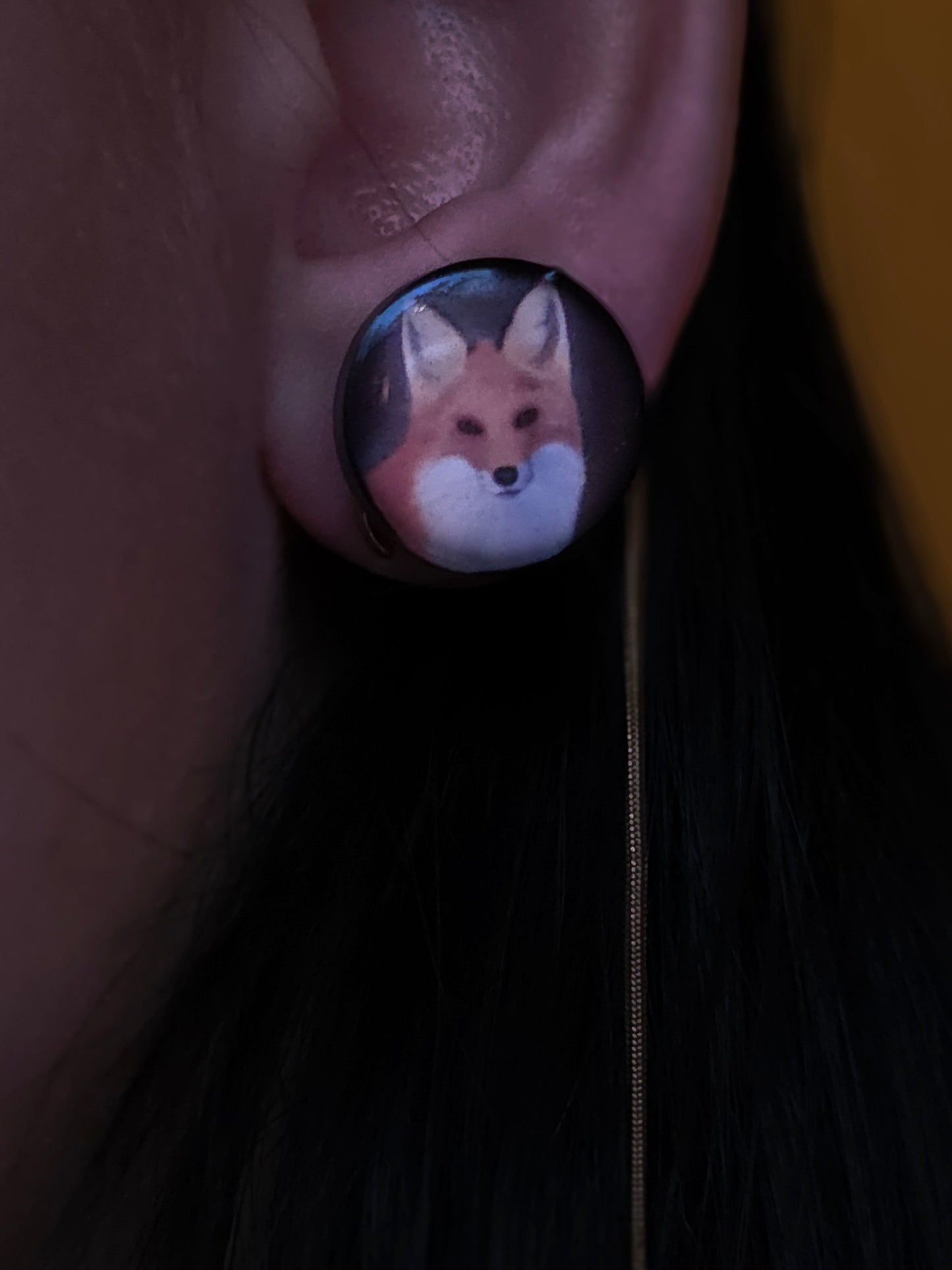 Kettu-nappikorvakorut (epoksi) Vioris - käsintehdyt korut ja tuotteet