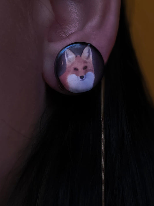 Kettu-nappikorvakorut (epoksi) Vioris - käsintehdyt korut ja tuotteet