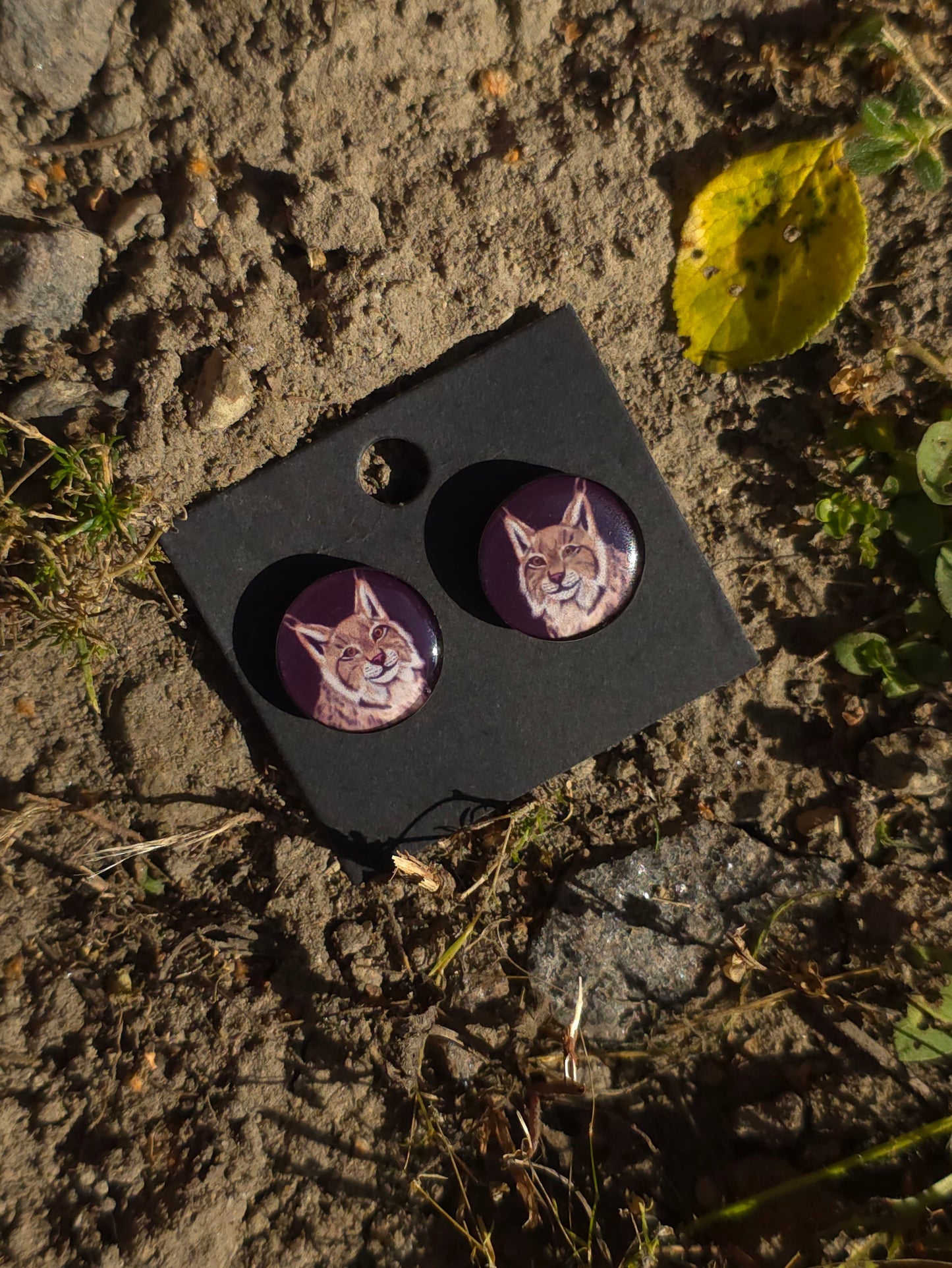 Ilves-nappikorvakorut (epoksi) Vioris - käsintehdyt korut ja tuotteet