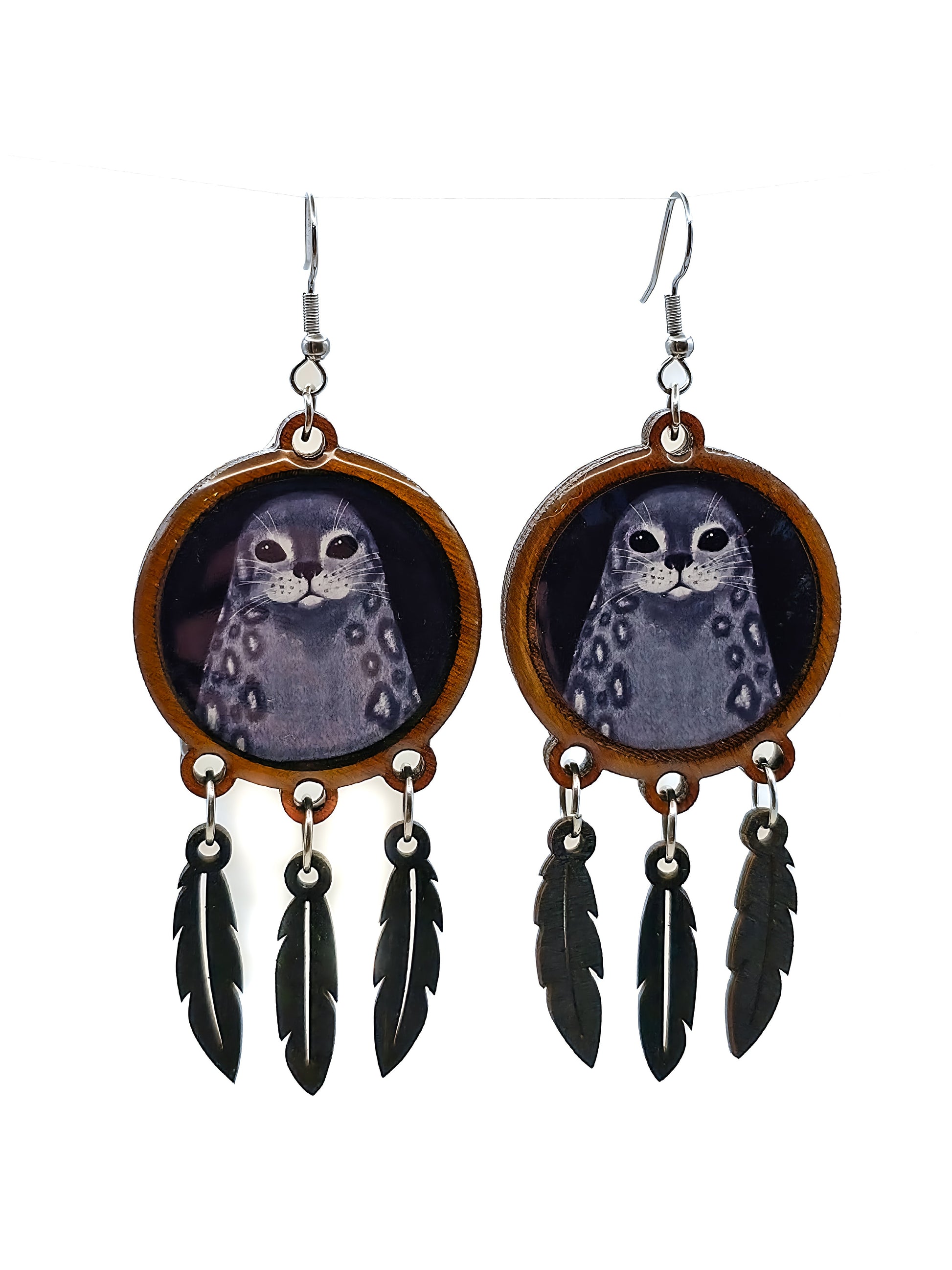 Suuret korvakorut (puu&epoksi) Vioris - käsintehdyt korut ja tuotteet